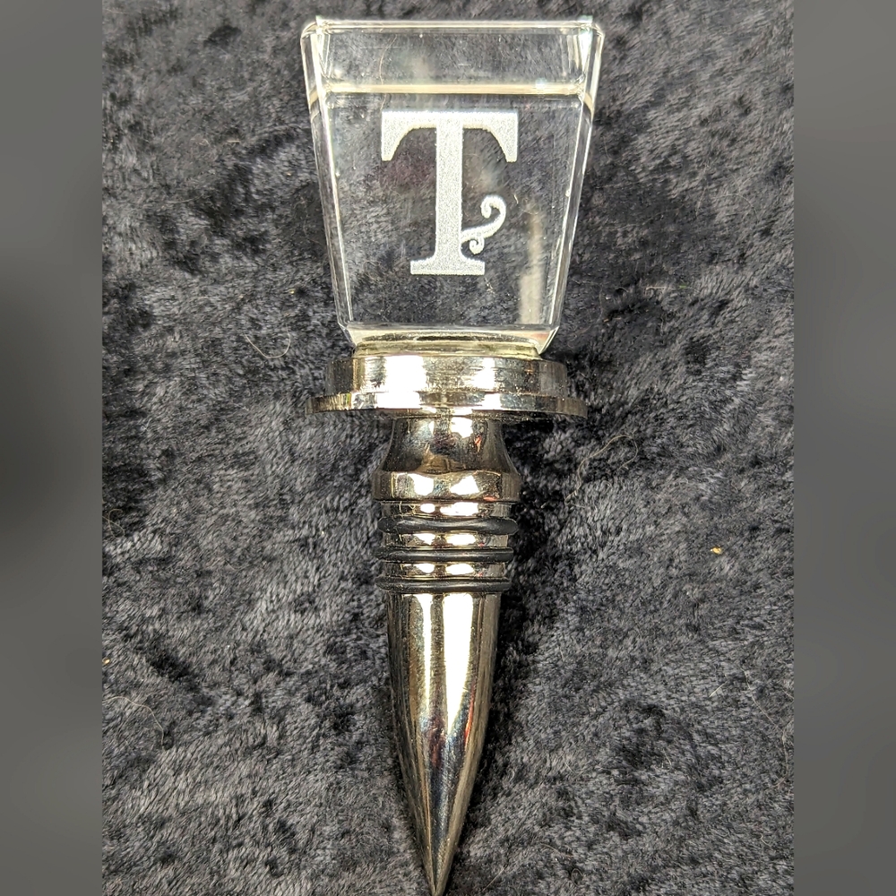 Cypress Home Monogram "T" 3D Wine Bottle Stopper